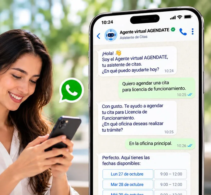 Conversación con el Agente virtual AGENDATE
